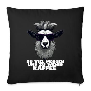 Funny sheep design with saying - Sofa pillowcase 17,3'' x 17,3'' (45 x 45 cm) - black - Front