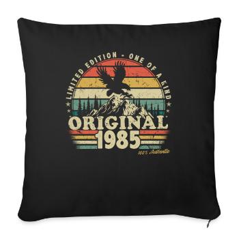 1985 Anniversaire Né En 1985 Rétro Vintage - Housse de coussin décorative 45 x 45 cm - noir - Devant