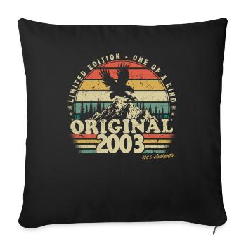 2003 Anniversaire Né En 2003 Rétro Millésime - Housse de coussin décorative 45 x 45 cm - noir - Devant