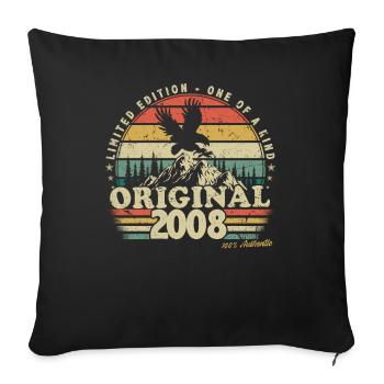 Perspective d’anniversaire 2008 - Housse de coussin décorative 45 x 45 cm - noir - Devant