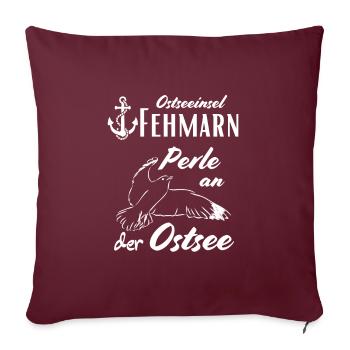 Fehmarn, île de la mer Baltique et perle de la mer Baltique - Housse de coussin décorative 45 x 45 cm - bordeaux - Devant