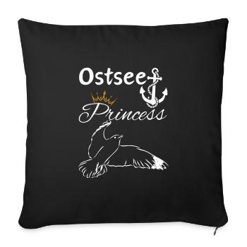Princesse de la mer Baltique-Ancre de princesse de la mer Baltique et mouette - Housse de coussin décorative 45 x 45 cm - noir - Devant