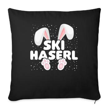 Ski Lapin de ski Lapin de ski Équipage de fête d’après-ski - Housse de coussin décorative 45 x 45 cm - noir - Devant