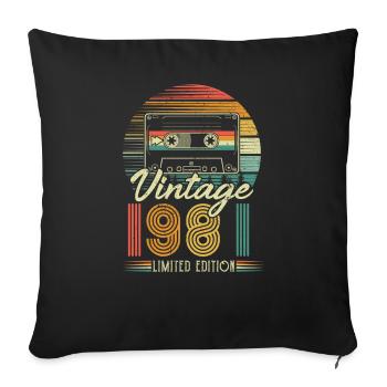 1981 Anniversaire Né En 1981 Rétro Vintage - Housse de coussin décorative 45 x 45 cm - noir - Devant