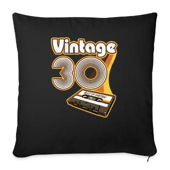 1930's born retro sunset gift vintage - Sofa pillowcase 17,3'' x 17,3'' (45 x 45 cm) - black - Front