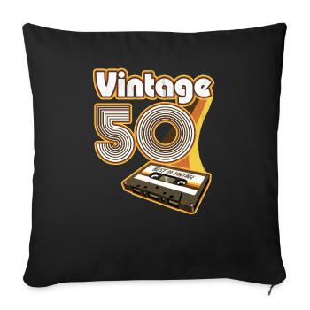1950 Birthday born in 1950 Retro Vintage - Sofa pillowcase 17,3'' x 17,3'' (45 x 45 cm) - black - Front