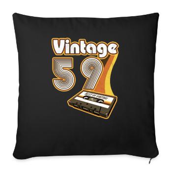 1959 Vintage Anniversaire Rétro Vintage Cadeau - Housse de coussin décorative 45 x 45 cm - noir - Devant