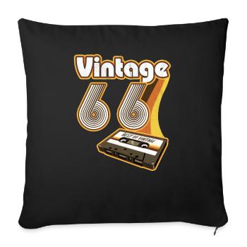 Né en 1966 1966 cadeau d’anniversaire vintage - Housse de coussin décorative 45 x 45 cm - noir - Devant