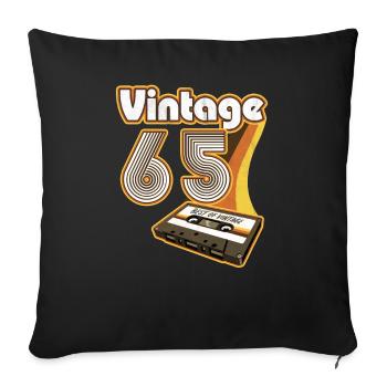 1965 Anniversaire né en 1965 Rétro Vintage - Housse de coussin décorative 45 x 45 cm - noir - Devant