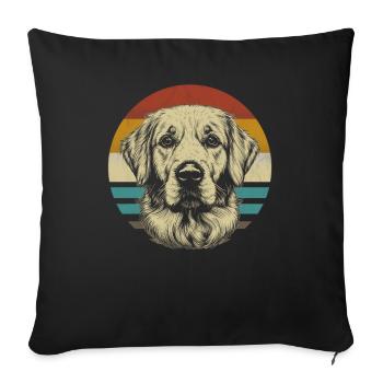 Golden Retriever dog retro motif Labbi funny - Sofa pillowcase 17,3'' x 17,3'' (45 x 45 cm) - black - Front
