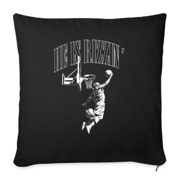 Il est Rizzin Jésus Dieu Résurrection Basket-ball - Housse de coussin décorative 45 x 45 cm - noir - Devant