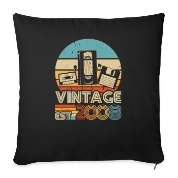 Perspective d’anniversaire 2008 - Housse de coussin décorative 45 x 45 cm - noir - Devant