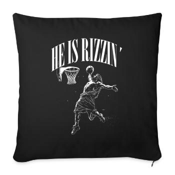 Il est Rizzin Jésus Dieu Résurrection Basket-ball - Housse de coussin décorative 45 x 45 cm - noir - Devant