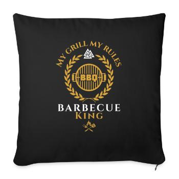 BBQ-Barbecue King-My Grill My Rules - Sofa pillowcase 17,3'' x 17,3'' (45 x 45 cm) - black - Front
