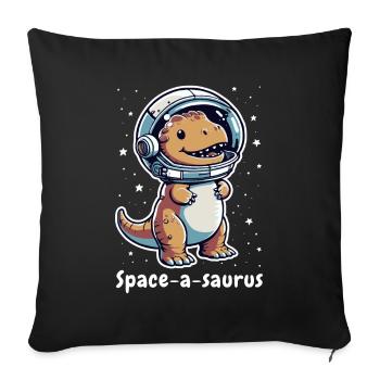 Space-a-saurus Funny Space Dino Astronaut Kids - Sofa pillowcase 17,3'' x 17,3'' (45 x 45 cm) - black - Front