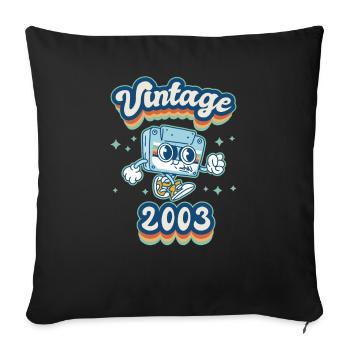 2003 Anniversaire Né En 2003 Rétro Millésime - Housse de coussin décorative 45 x 45 cm - noir - Devant
