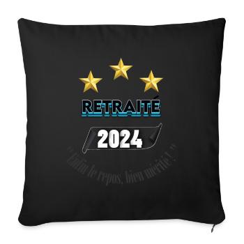ENFIN LA RETRAITE - Housse de coussin décorative 45 x 45 cm - noir - Devant