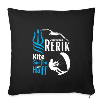 Rerik kite surfing at the lagoon Baltic Sea resort of Rerik - Sofa pillowcase 17,3'' x 17,3'' (45 x 45 cm) - black - Front