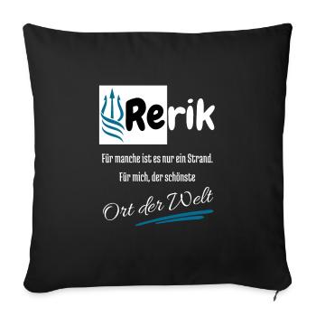 Rerik pour moi le plus bel endroit du monde. - Housse de coussin décorative 45 x 45 cm - noir - Devant