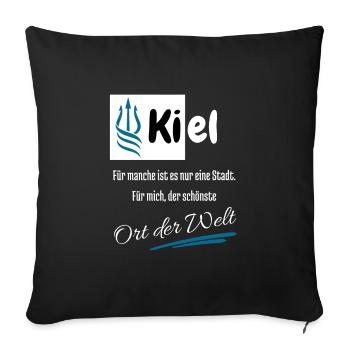 Pour moi, Kiel est la plus belle ville hanséatique du monde - Housse de coussin décorative 45 x 45 cm - noir - Devant