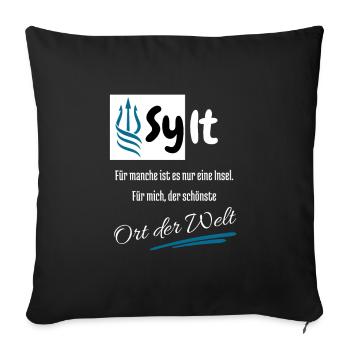 Sylt pour moi le plus bel endroit du monde : l’île de Sylt - Housse de coussin décorative 45 x 45 cm - noir - Devant