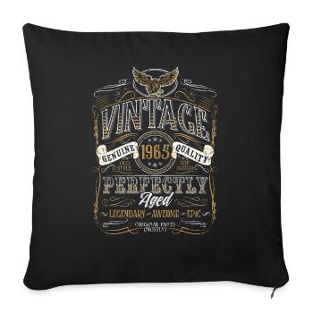 60th Birthday 60 Years Born 1965 Man Woman - Sofa pillowcase 17,3'' x 17,3'' (45 x 45 cm) - black - Front