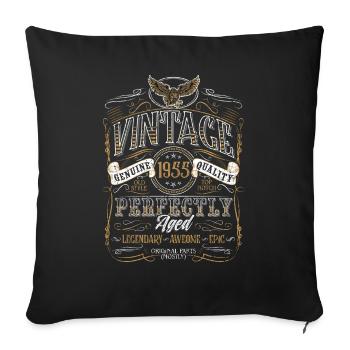 70e anniversaire 70 ans Né 1955 Homme Femme - Housse de coussin décorative 45 x 45 cm - noir - Devant