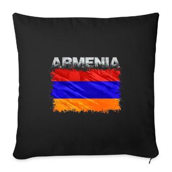 Arménie - Housse de coussin décorative 45 x 45 cm - noir - Devant