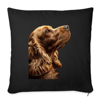 Cocker Spaniel - Sofa pillowcase 17,3'' x 17,3'' (45 x 45 cm) - black - Front