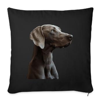Weimaraner - Sofakissenbezug 45 x 45 cm - Schwarz - Vorne