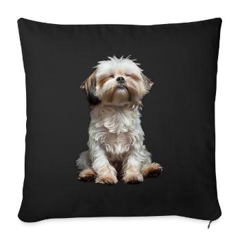 Shih Tzu - Sofa pillowcase 17,3'' x 17,3'' (45 x 45 cm) - black - Front