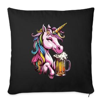 Licorne - Housse de coussin décorative 45 x 45 cm - noir - Devant