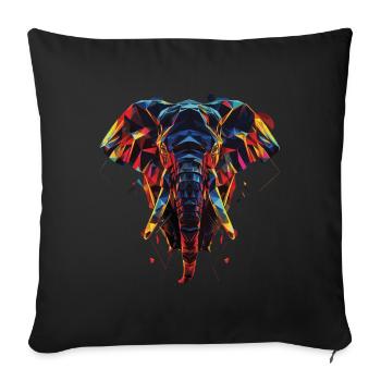 Elephant - Sofa pillowcase 17,3'' x 17,3'' (45 x 45 cm) - black - Front