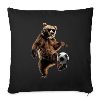 Grizzly bear - Sofa pillowcase 17,3'' x 17,3'' (45 x 45 cm) - black - Front