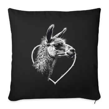 Lama - Sofa pillowcase 17,3'' x 17,3'' (45 x 45 cm) - black - Front