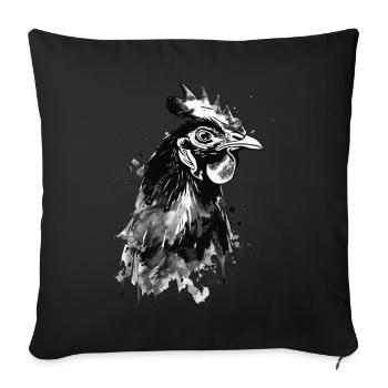 Chicken - Sofa pillowcase 17,3'' x 17,3'' (45 x 45 cm) - black - Front
