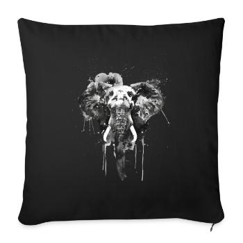 Elefant - Sofakissenbezug 45 x 45 cm - Schwarz - Vorne