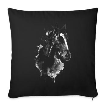 Pferd - Sofakissenbezug 45 x 45 cm - Schwarz - Vorne
