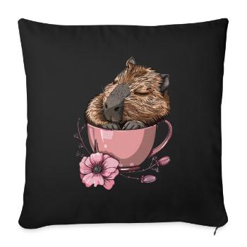 Capybara - Sofa pillowcase 17,3'' x 17,3'' (45 x 45 cm) - black - Front