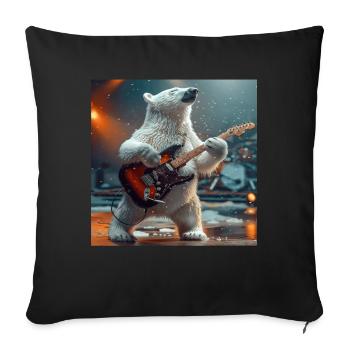 polar bear - Sofa pillowcase 17,3'' x 17,3'' (45 x 45 cm) - black - Front