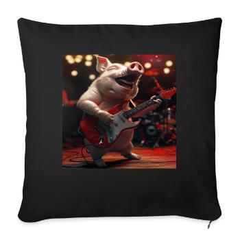 Pig - Sofa pillowcase 17,3'' x 17,3'' (45 x 45 cm) - black - Front