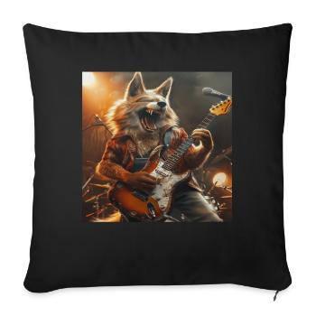 Wolf - Sofakissenbezug 45 x 45 cm - Schwarz - Vorne