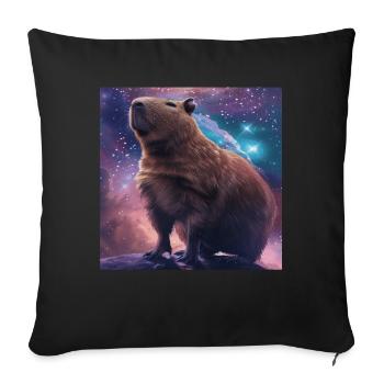 Wasserschwein - Sofakissenbezug 45 x 45 cm - Schwarz - Vorne
