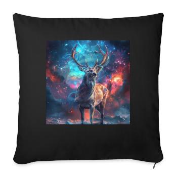 Roe deer - Sofa pillowcase 17,3'' x 17,3'' (45 x 45 cm) - black - Front