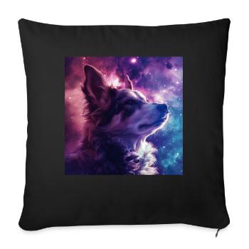 Chien - Housse de coussin décorative 45 x 45 cm - noir - Devant
