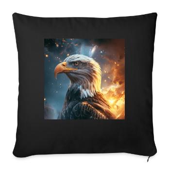 Adler - Sofakissenbezug 45 x 45 cm - Schwarz - Vorne