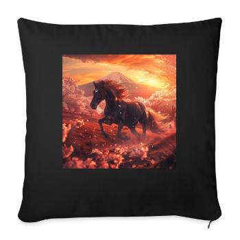 Horse - Sofa pillowcase 17,3'' x 17,3'' (45 x 45 cm) - black - Front