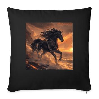Horse - Sofa pillowcase 17,3'' x 17,3'' (45 x 45 cm) - black - Front