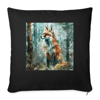 Fuchs - Sofakissenbezug 45 x 45 cm - Schwarz - Vorne