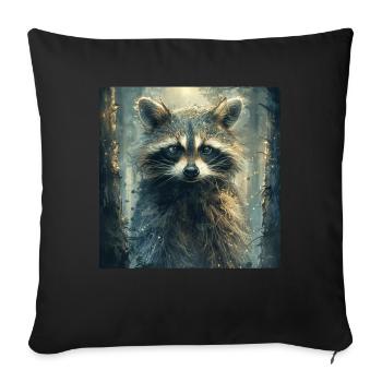 Raton laveur - Housse de coussin décorative 45 x 45 cm - noir - Devant